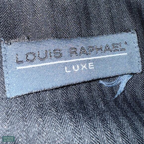 Louis Raphael Luxe Wool Pleated Dress Pants Hidden Waistband Black Classic 34x32 - Picture 10 of 12